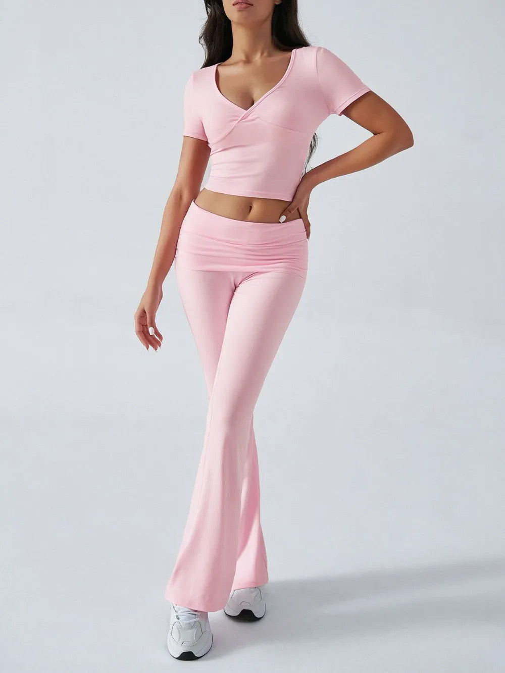 Devine Short Sleeve Top and Bootcut Legging Set
