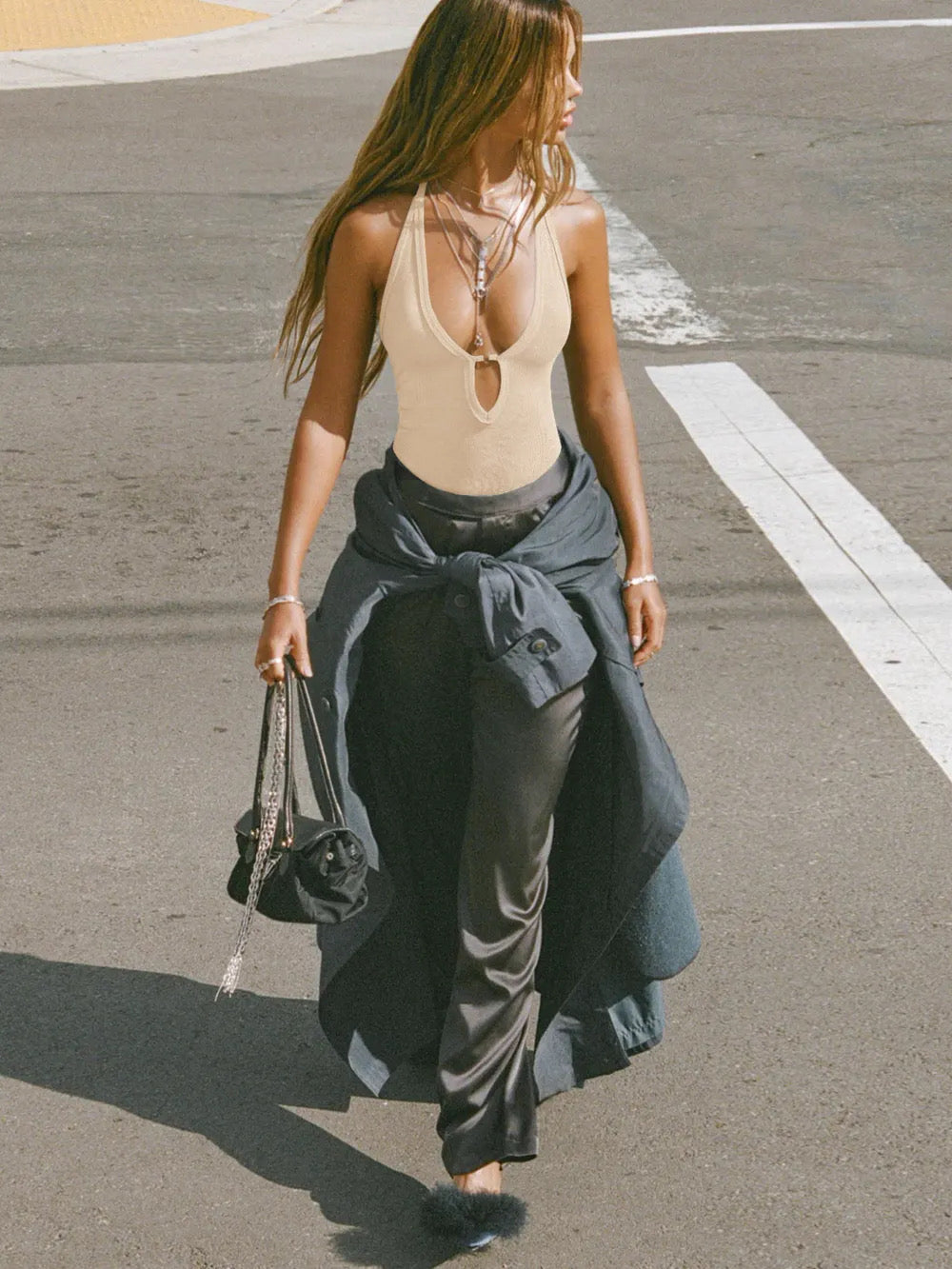 Cutout Ribbed Tank Top