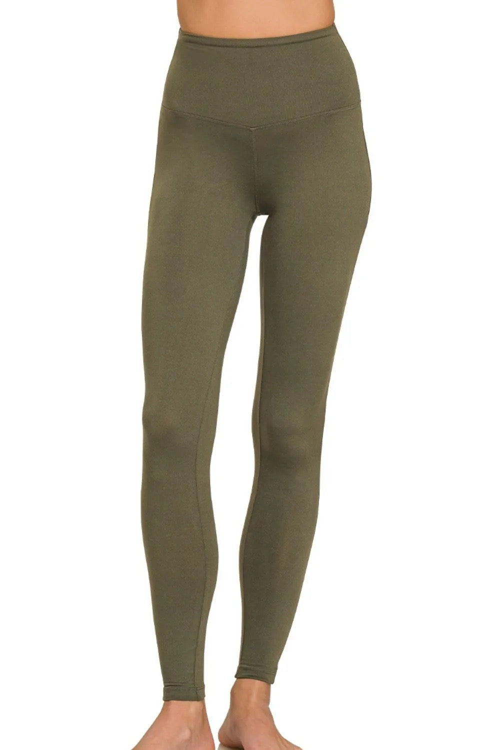 Zenana Premium Microfiber Wide Waistband Leggings
