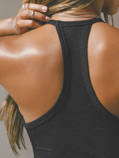 Cutout Ribbed Tank Top