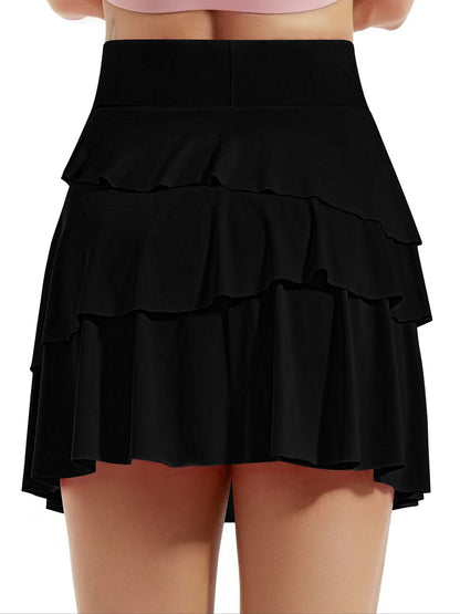 Tiered Ruffle Active Skort