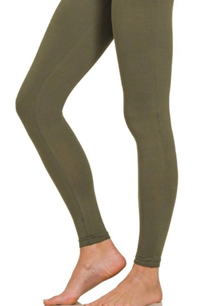 Zenana Premium Microfiber Wide Waistband Leggings