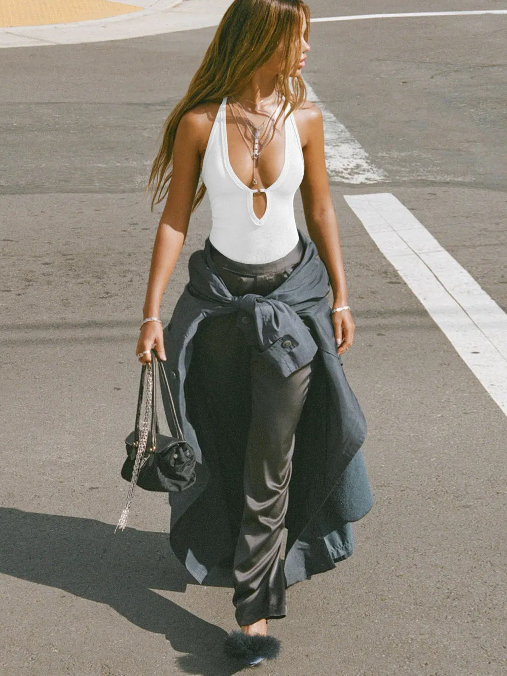 Cutout Ribbed Tank Top