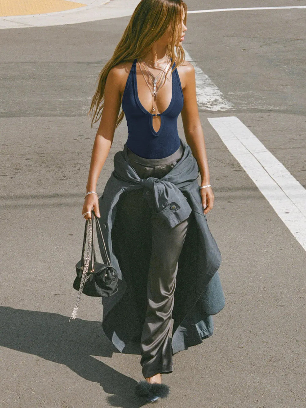 Cutout Ribbed Tank Top