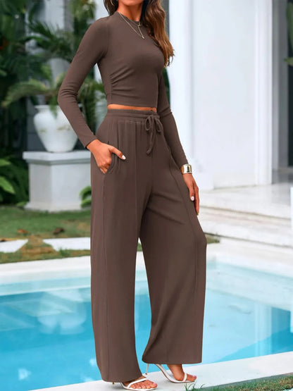 Sable Luxe Top and Pants Set