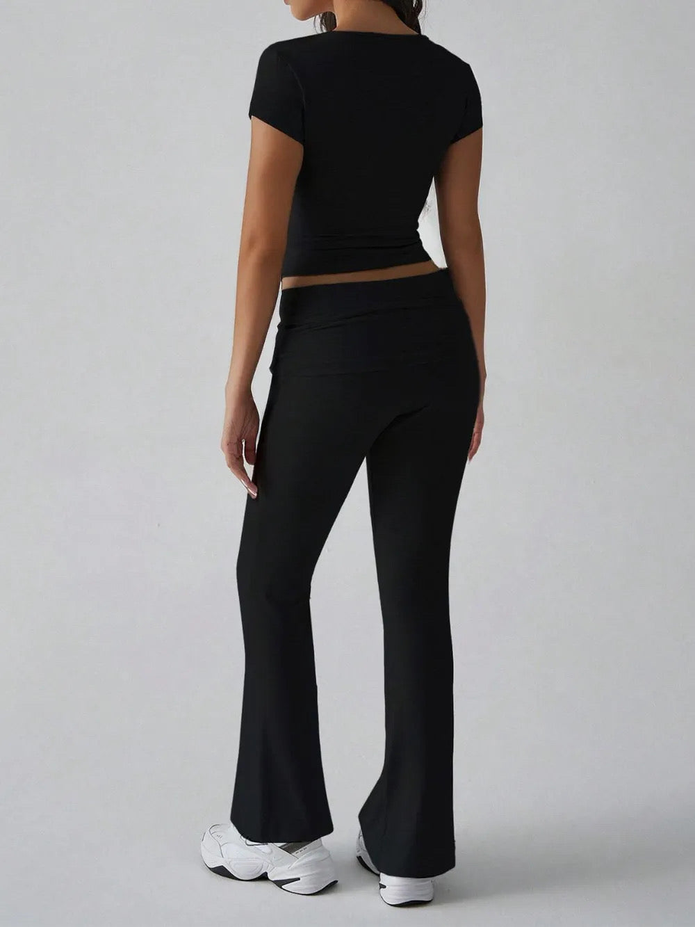 Devine V-Neck Top and Bootcut Leggings Set