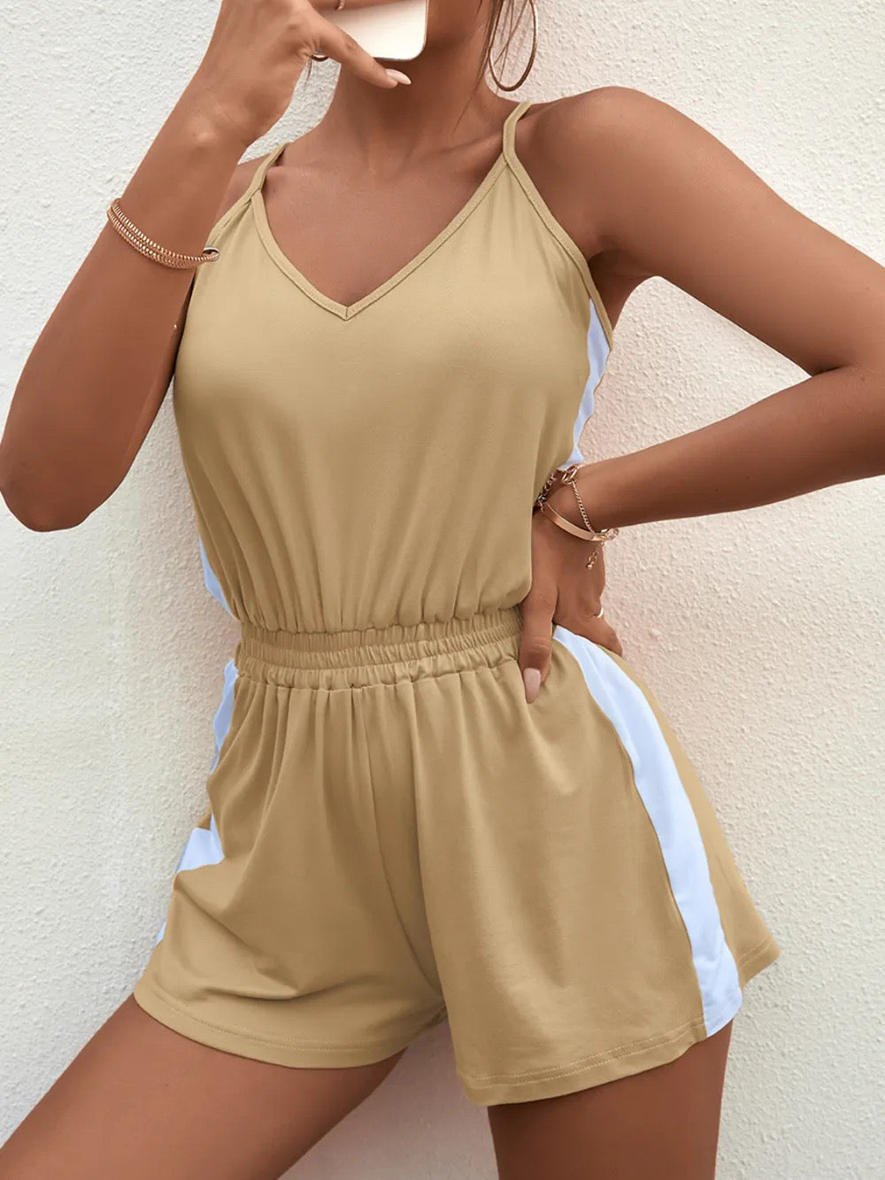 Spaghetti Strap V-Neck Romper